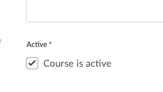 Course is Active checkbox