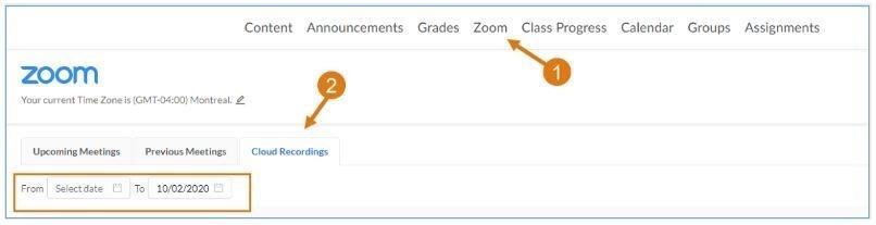 Screen capture of Zoom Cloud Recordings tab in settings